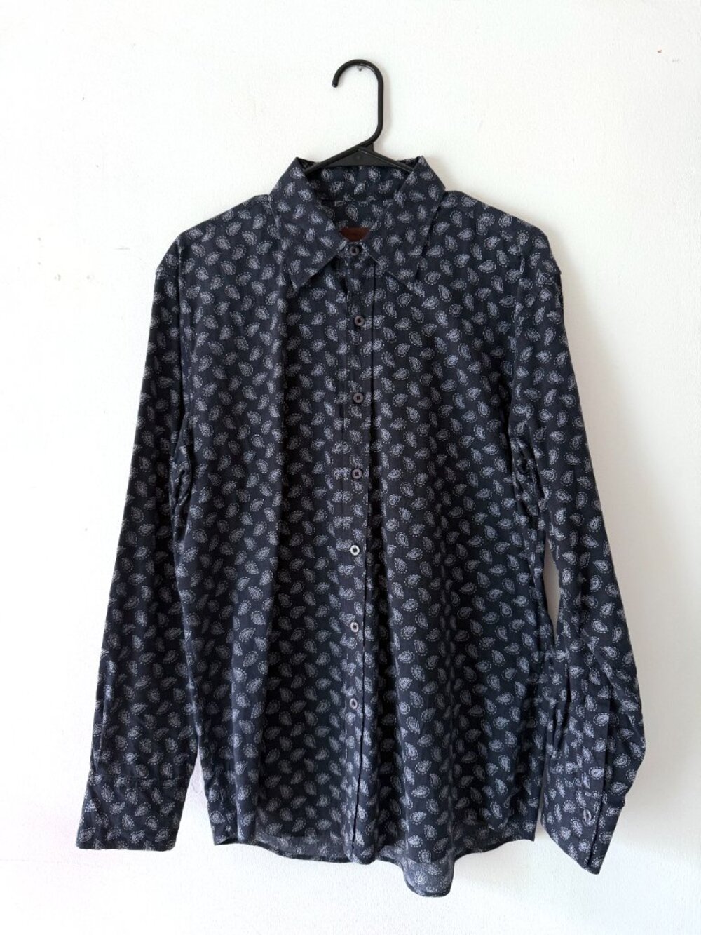 Roar paisley-print navy button-down shirt (L)